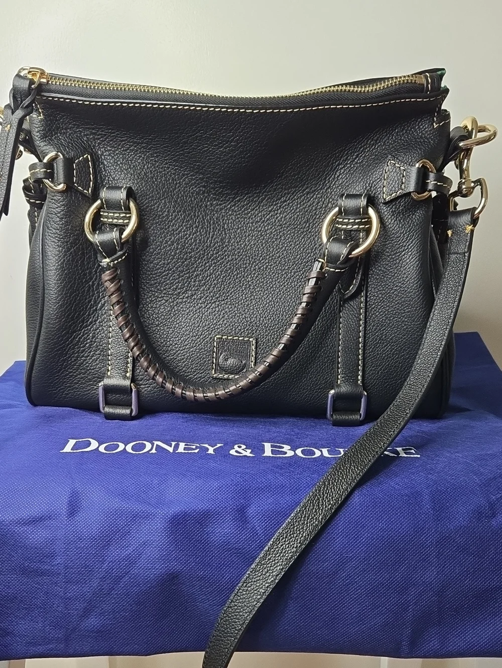 Dooney & Bourke Florentine Leather Satchel Black NWOT - Picture 1 of 11